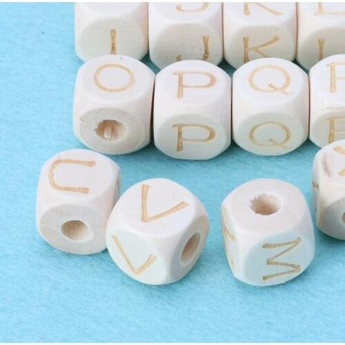 12mm Baby Teething Wood Letter Beads DIY Crafts Accessories Chew Wooden Beads P31B
