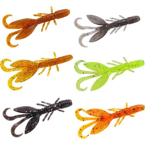 12pcs/Bag Fishing Accessories Soft Lures Jig Wobbler Crystal Artificial Shrimp Silicone Bait Swimbait Pike Fish Pesca Tackle