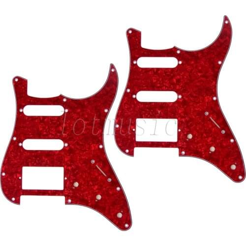 2*Electric Guitar Pickguard Red Pearl SSH 11 Holes for Fender ST replacement