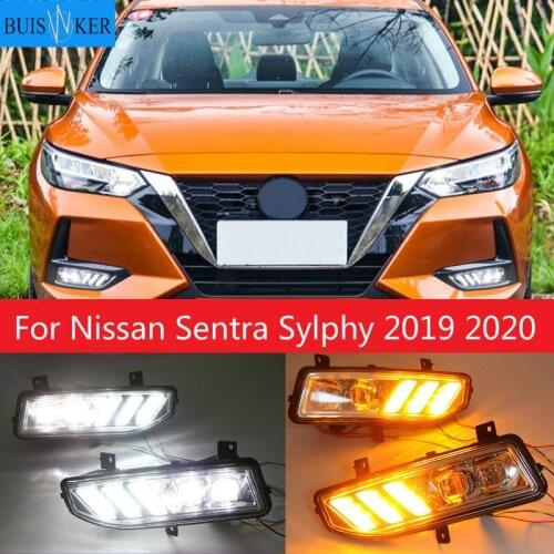 2Pcs For Nissan Sentra Sylphy 2019 2020 LED Daytime Running Light Car Accessories Waterproof 12V DRL Fog Lamp Decoration