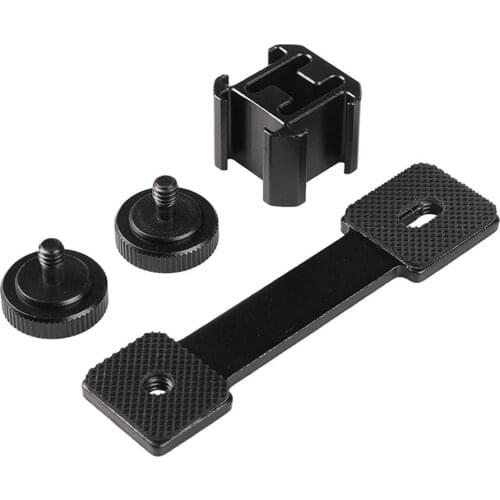 3 in 1 Triple Hot Shoe Mount Adapter Extension Bracket Holder Boya BY-MM1 Microphone Stand For zhiyun Smooth 4 DJI OSMO mobile 2