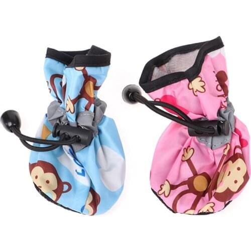 4pcs/set Anti-slip Rain Snow Boots Footwear Thick Warm For Small Cats Puppy Dogs Socks Booties Waterproof Pet Dog Shoes