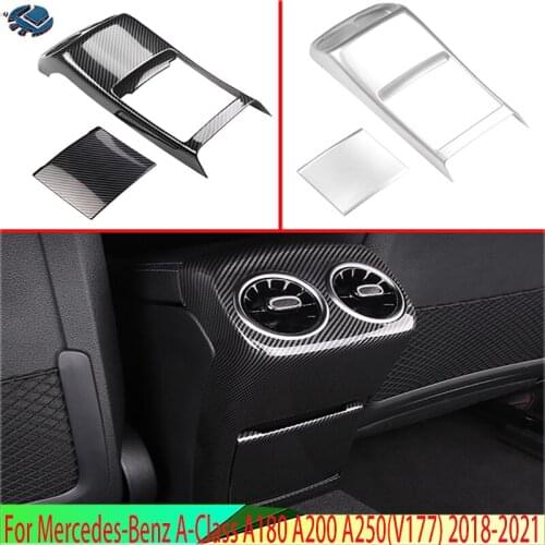 For Mercedes-Benz A-Class A180 A200 A250(V177/W177) 2018 2019 Car Accessories Plated Armrest Box Rear Air Vent Frame Trim Cover
