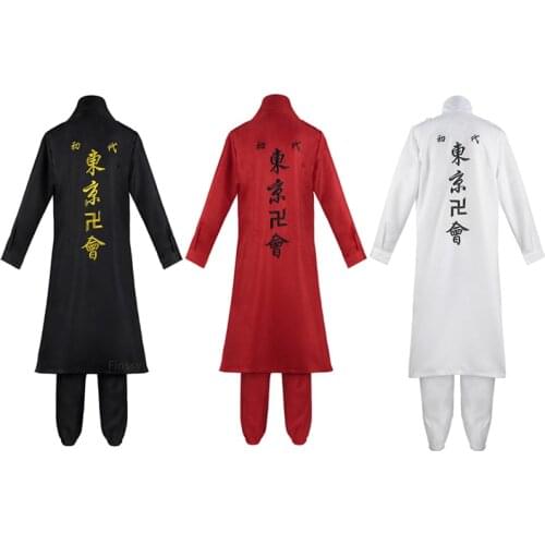 Anime Costumes Halloween Carnival Team Uniform Long Coat Tokyo Revengers Manjiro Sano Cosplay Costume