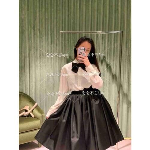 2021 Summer Luxury Design Gothic Minimal Street Style Office White Silk Chiffon Shirt