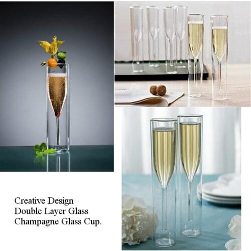 Bodum Double Wall Drinking Glass Wedding Champagne Glasses Flutes Party Bar Bubble Wine Tulip Cocktail Cup tumbler verre a vin