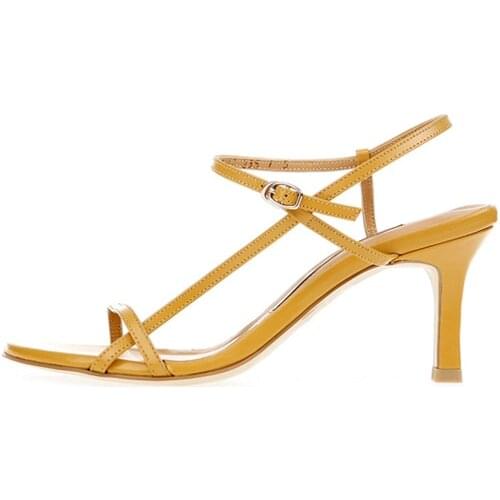 Summer Flat Buckle High heeled Sandals Women Goddess Style Stiletto Sandals New Wild High-heeled Womens Shoes Size 33 -42