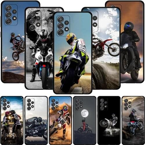 Moto Cross motorcycle sports Case For Samsung Galaxy A72 A71 A52 A51 A42 A41 A32 A31 A22 A21s A12 A11 A02 A02s A01 Cover Shell
