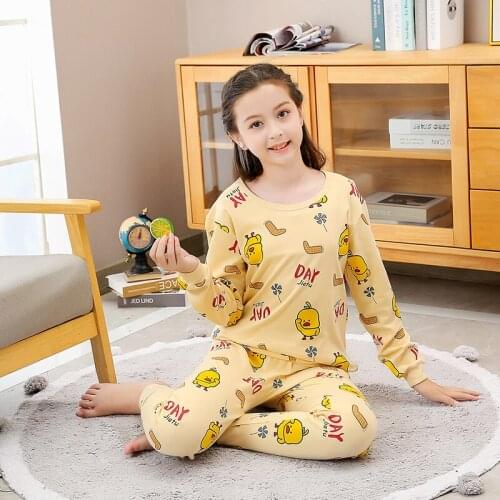 Kids Pajamas Children Sleepwear Teenager Pajamas Sets Girls Cartoon Pyjamas Pijamas Cotton Nightwear Big Girls Clothes 14 16 18T