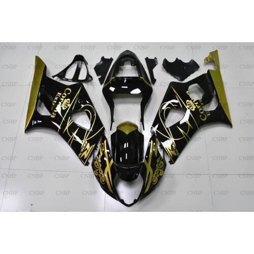 For Suzuki GSXR1000 2003 - 2004 K3 Fairing Kits GSXR 1000 2004 Fairing Kits GSX-R1000 03 Black Gold Bodywork