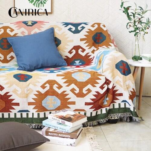 CANIRICA Geometry Throw Blanket Sofa Cobertor Hanging Tapestry for Sofa Bed Plane Travel
