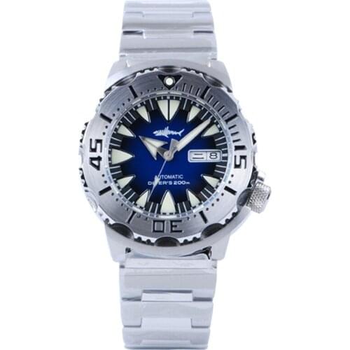 Heimdallr Men Diving Watch Blue Dial Sapphire 200M Waterproof NH36A Automatic Self Winding Mechanical Diver Sports Watches Men