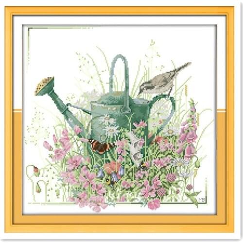 Joy Sunday Flowers Bird 11CT India Cross stitch Set Birds Gardening Garden diy Furniture Decoration Accessories Crafts Hanging