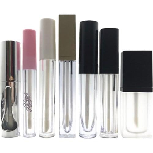 Lip Gloss Containers Square Round Pink White Empty Cosmetic Containers Lipgloss Packaging Lip Gloss Tubes with Wands 10pcs/lot