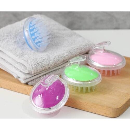 Round silicone head massager plastic head meridian comb to massage scalp itching bath germinal LX8436