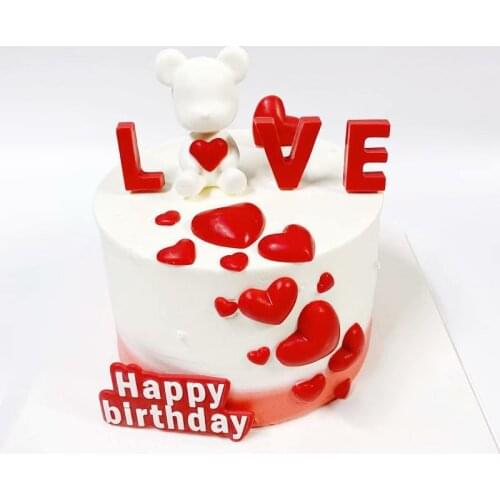 Cute Bear Silicone Chocolate Mold DIY Love Heart Cake Decoration Fondant Cake Baking Tools Valentines Day Gifts Resin Crafts