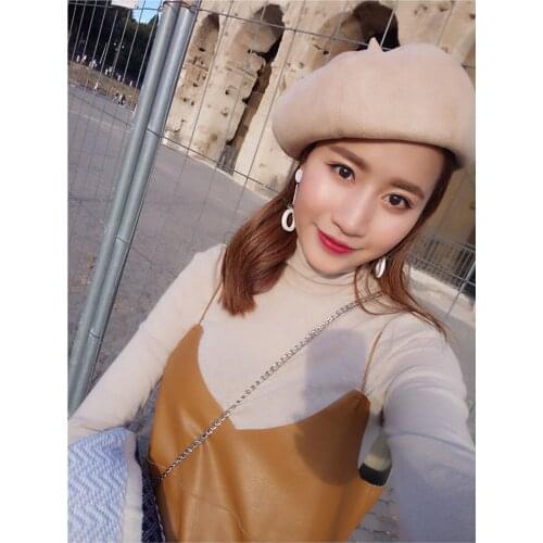 Fashion Women Beret Hats Korean Version Artist Cap Autumn Winter Vintage British Suede Painter Hat Lady Beret Hats