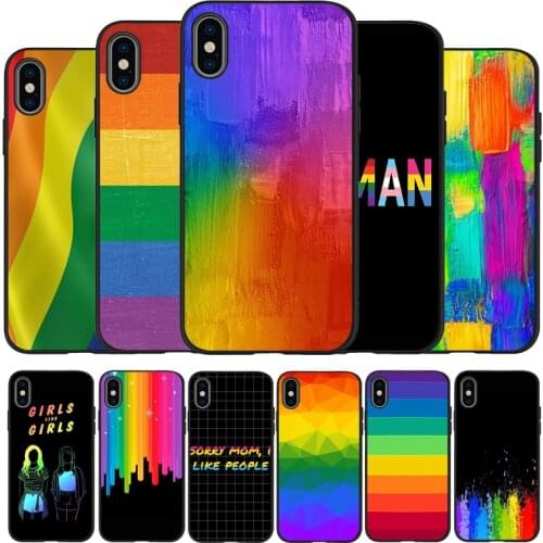 Gay Lesbian LGBT Rainbow Pride Black TPU Silicone Soft Phone Case For iPhone 11 12 Pro X XR XS MAX 5 6 7 8 Plus SE 2020