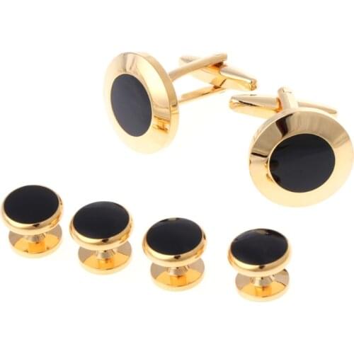 6 Pcs Mens Tuxedo Cufflinks Formal Costume Shirt Studs Cuff Links Set Steady