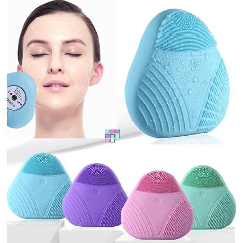 New Electric Facial Cleansing Brush Silicone Vibration Skin Massage USB Rechargeable Smart Ultrasonic Face Cleanser Washing Tool