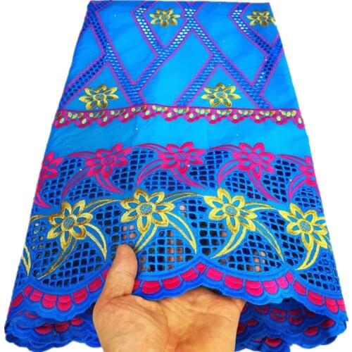 Latest African Lace Fabric 2021 High Quality Cotton Embroidered Nigerian French Swiss Voile Lace Fabric For Wedding YC-100