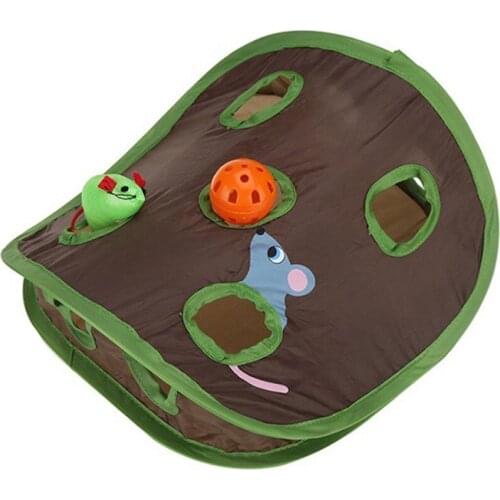 NEW Funny Pet Cat Mice Intelligence Educational Toys Play Bell Tent With 9 Holes Tunnel Pet Cat Dog Play Toys Tunnel Practical