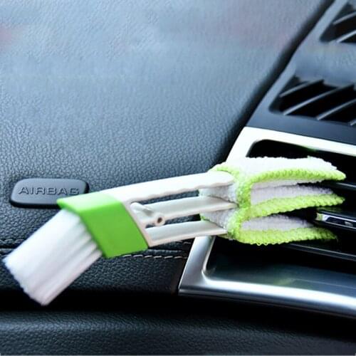 REFRESH Car Double Side Cleaning Brush Dashboard Soft Brush Auto Air Conditioning Outlet Cleaning Brush Dust Double Side Brush
