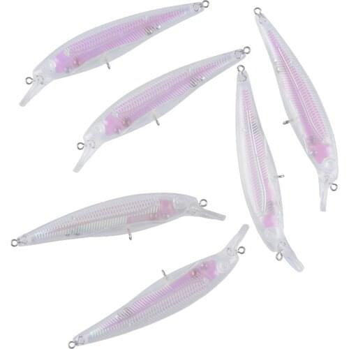 50pcs 10.5cm/9.7g Transparent Baits Blank Hard Baits 3D Unpainted Fishing Lure Bodies Minnow Wobblers