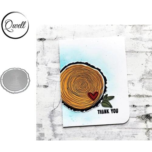 QWELL 72.2*75.4mm Round Tree Stump Metal Cutting Dies DIY Scrapbooking Album Craft Cards Making Template 2020 New