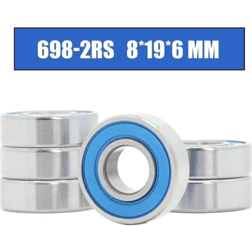 FUSHI 698 2RS Bearings Blue Sealed 8x19x6 mm , ABEC-3 698rs Shaft Ball Bearing Parts For Hobby RC Car Truck ,Pick of 6 Pcs
