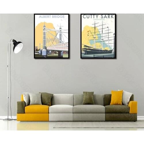 Modern Home Decoration Waterproof Ink Painting Simple Art Painting Sofa Background Wall Frameless Canvas Hanging Painting