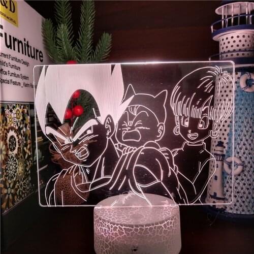Dragon Ball Super 3D Night Lights Vegeta Bulma Trunks Anime Lamp Torankusu Lighting Supe Saiyan Touch Sensor Decor Home LED Gift