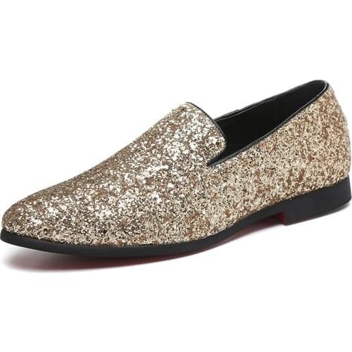 Shining Men Oxfords Shoes Pointed Leather Footwear Male Casual Loafers Flats Party Nightclub Shoes Driving Walking Dress Shoes