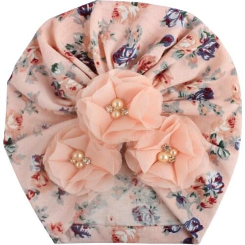 Baby Turban For Children Soft Infant Turbante Floral Printed Cap Headwear
