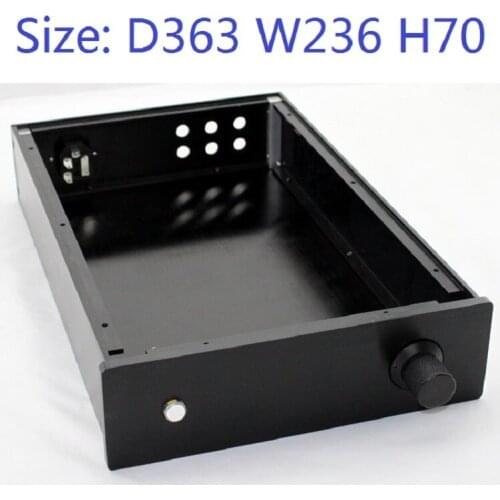 Size: D363 W236 H70 DAC Amplifier Case Aluminum Chassis Power Supply DIY Case WA3 all aluminum power amplifier chassis