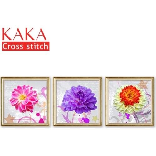 Cross stitch kits,Embroidery needlework sets with printed pattern,11CT-canvas for Home Decor Painting,Flowers Full NCKF134