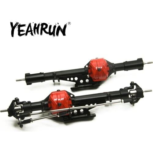 YEAHRUN Complete Aluminum Alloy Front & Rear Axle & Housing Cover for Axial Wraith 90018 90020 1/10 RC Crawler Car Upgrade Parts