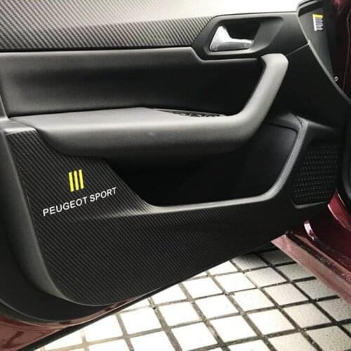 Car Door Anti Kick Carbon Fiber Protective Cover for Auto Door Anti-dirty Pad Sticker For Peugeot 4008 5008 5008L