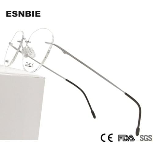 Rimless Titanium Glasses Frame Women Men Ultralight Round Prescription Eyeglasses Woman Frameless Myopia Optical Frames Eyewear