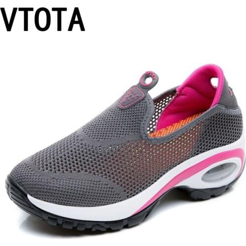 VTOTA Women Summer Sneakers Women 2018 Slip On Shoes For Women Tenis Feminino Casual Shoes Mesh Wedges Shoes Zapatillas Mujer H2