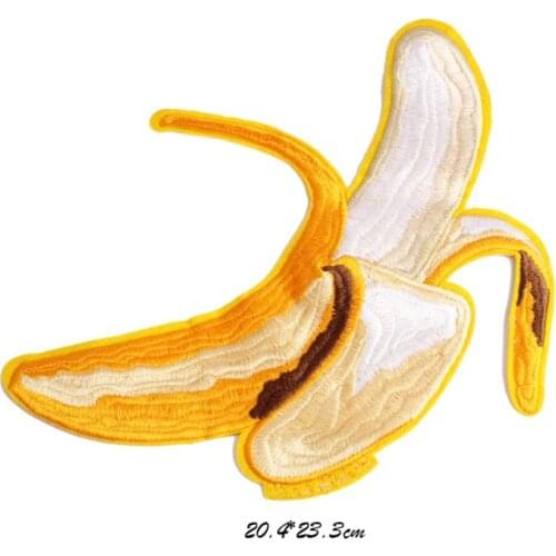 1 Piece Big Banana Patch Special Flat Embroidered Applique Sew on Patches for Garment Clothes Dress Large Size Applique Patches