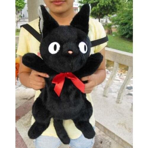 50cm Long Kikis Delivery Service Black Cat Backpack Plush Bag Gfit Toy