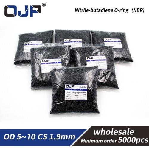 5000PC/bag CS1.9mm wholesale Black NBR Sealing O-Ring OD5/5.5/6/6.5/7/8/8.5/9/10mm O Ring Seal Rubber Gasket Oil Ring waterproof