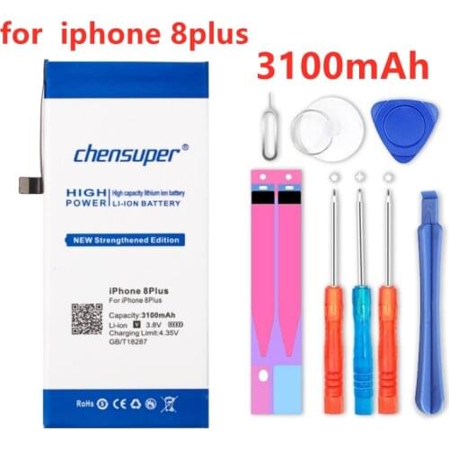 New 3100 mAh High Capacity Battery For iPhone 8 Plus Replacement Bateria Batteries