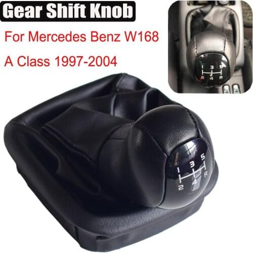 Car Accessories Manual 5 Speed Gear Shift Knob Lever Shifter With Gaiter Boot Cover For Mercedes-Benz W168 A Class 1997-2004