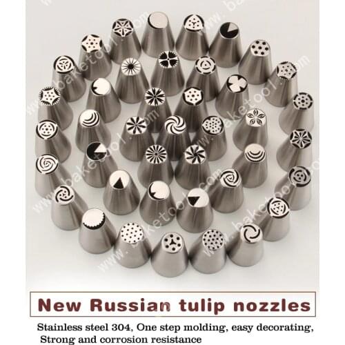 Free Shipping 10pcs Stainless Steel Nozzles Russian Tulip Icing Piping Pastry Decorating Tips set