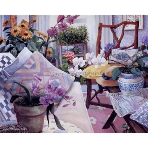 Free shipping mediterranean oil painting printed on canvas floral decoration painting wall art decoration picture 50*60 cm