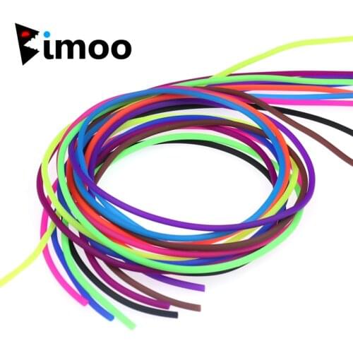 Bimoo 48m/Spool 2mm Thin Film Elastic Tube for Scud Shrimp Nymph Fly Skin Fishing Rig Sleeve Sabiki Fly Tying Material Fluo Pink