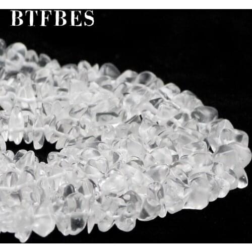 BTFBES White glass Irregular Gravel beads strand Chips Loose beads 4mm~10mm For Jewelry making bracelet accessories Wholesale
