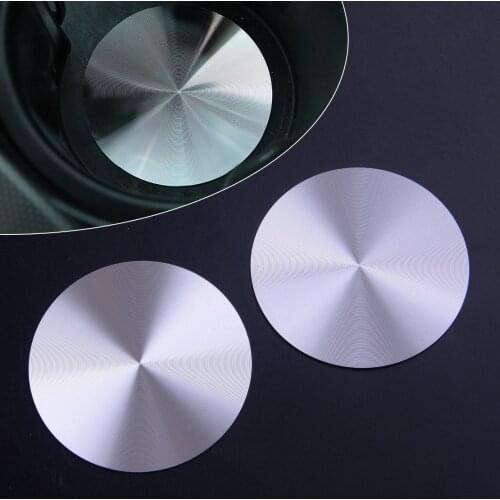 CITALL 2pcs Silver Interior Water Cup Bottle Slot Bottom Pad Mat Trim Cover Fit For Jaguar F-Pace X761 XF XE 2016 2017